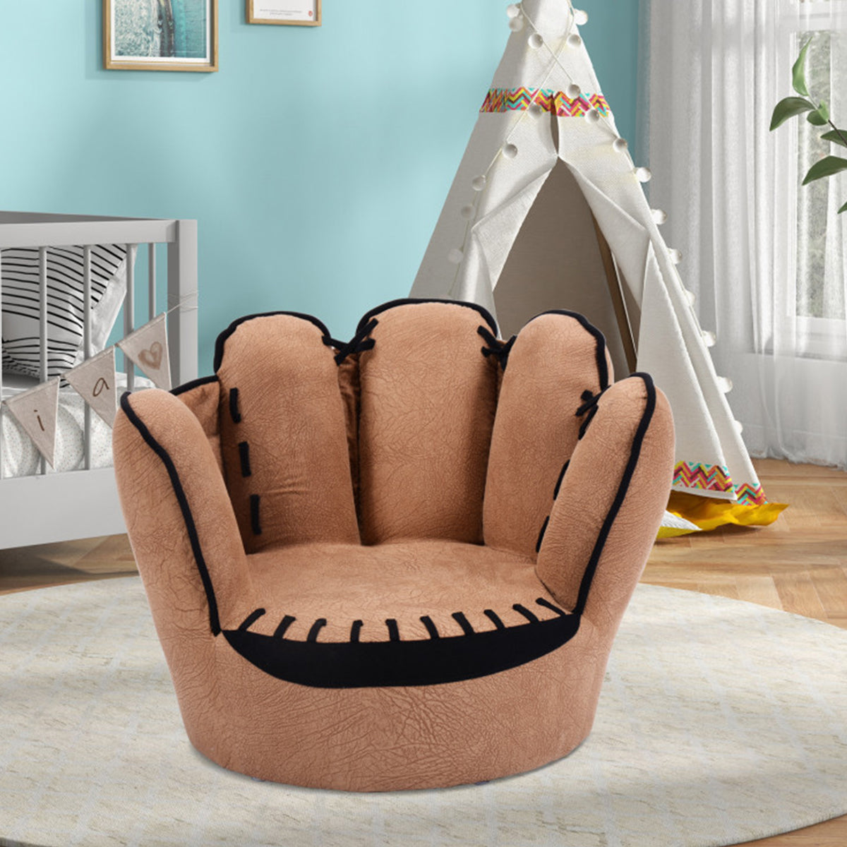 Baseball Glove Shaped Kids Upholstered Sofa