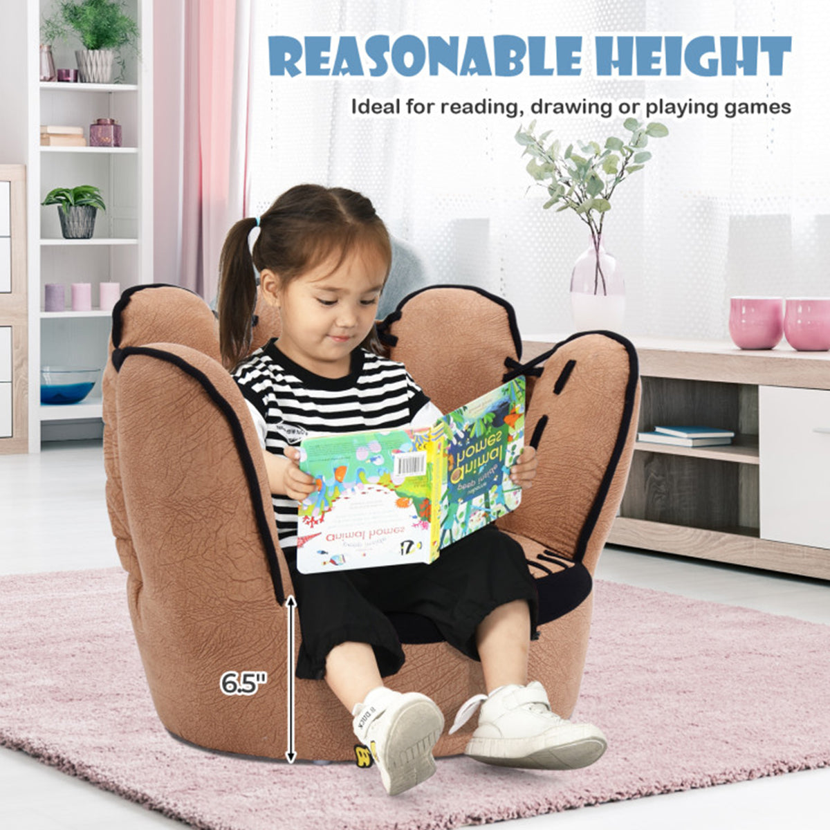 Baseball Glove Shaped Kids Upholstered Sofa
