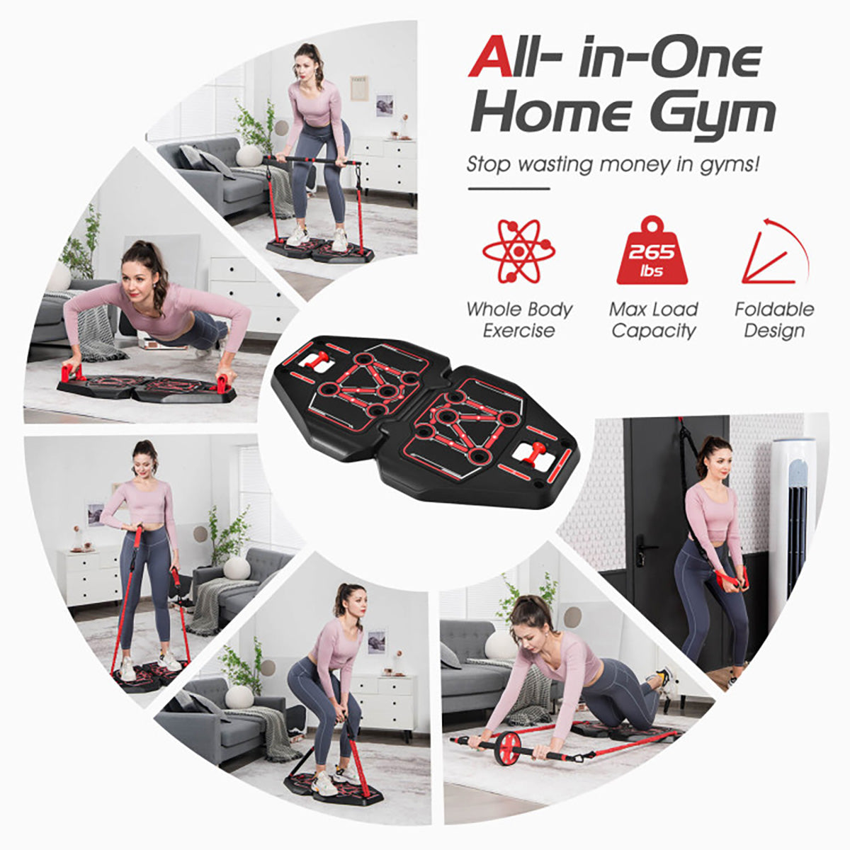All-in-One Portable Pushup Board Home Gym