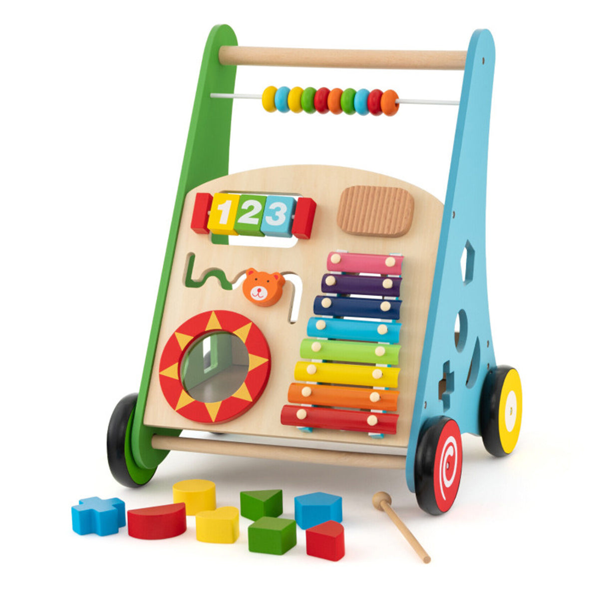Wooden Push Walker Activity Center