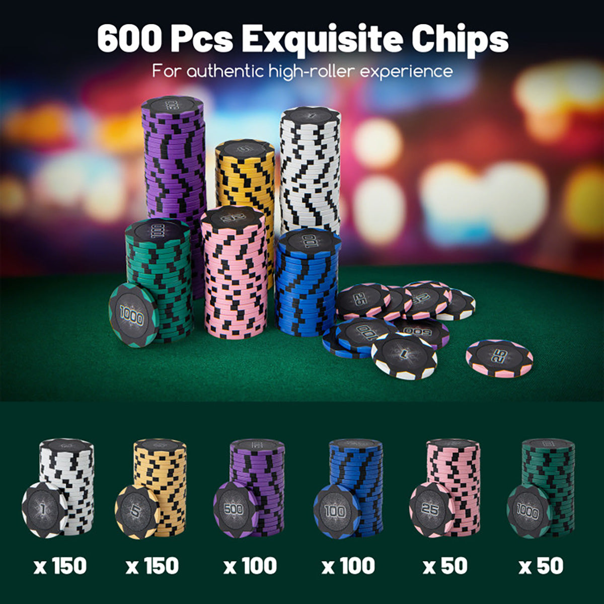 600-Piece Poker Chip and Game Set