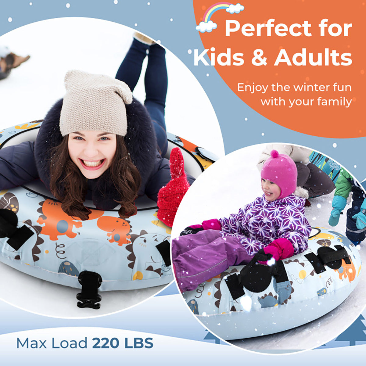 52'' Heavy-Duty Inflatable Snow Sled