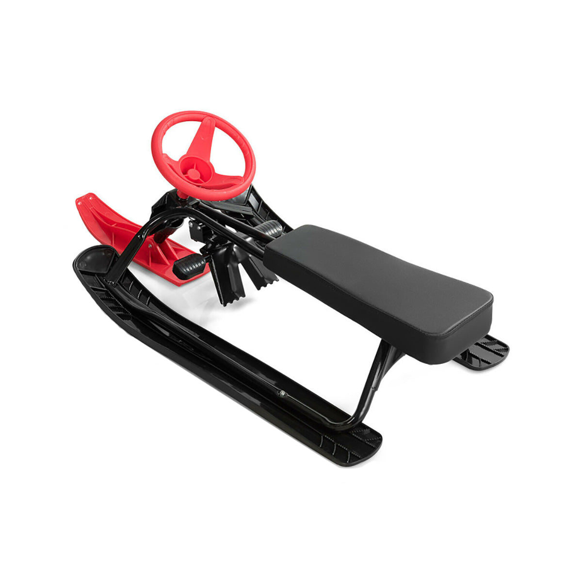 Kids Snow Sand Grass Sled with Steering Wheel and Brakes