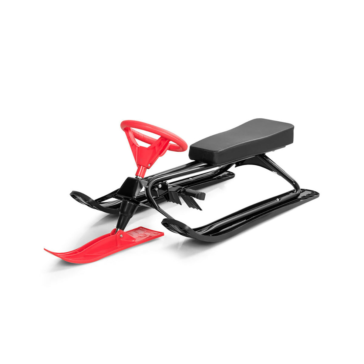 Kids Snow Sand Grass Sled with Steering Wheel and Brakes