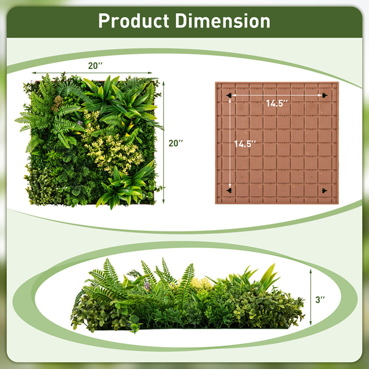 3D Hanging Greenery Hedge (Set of 2)