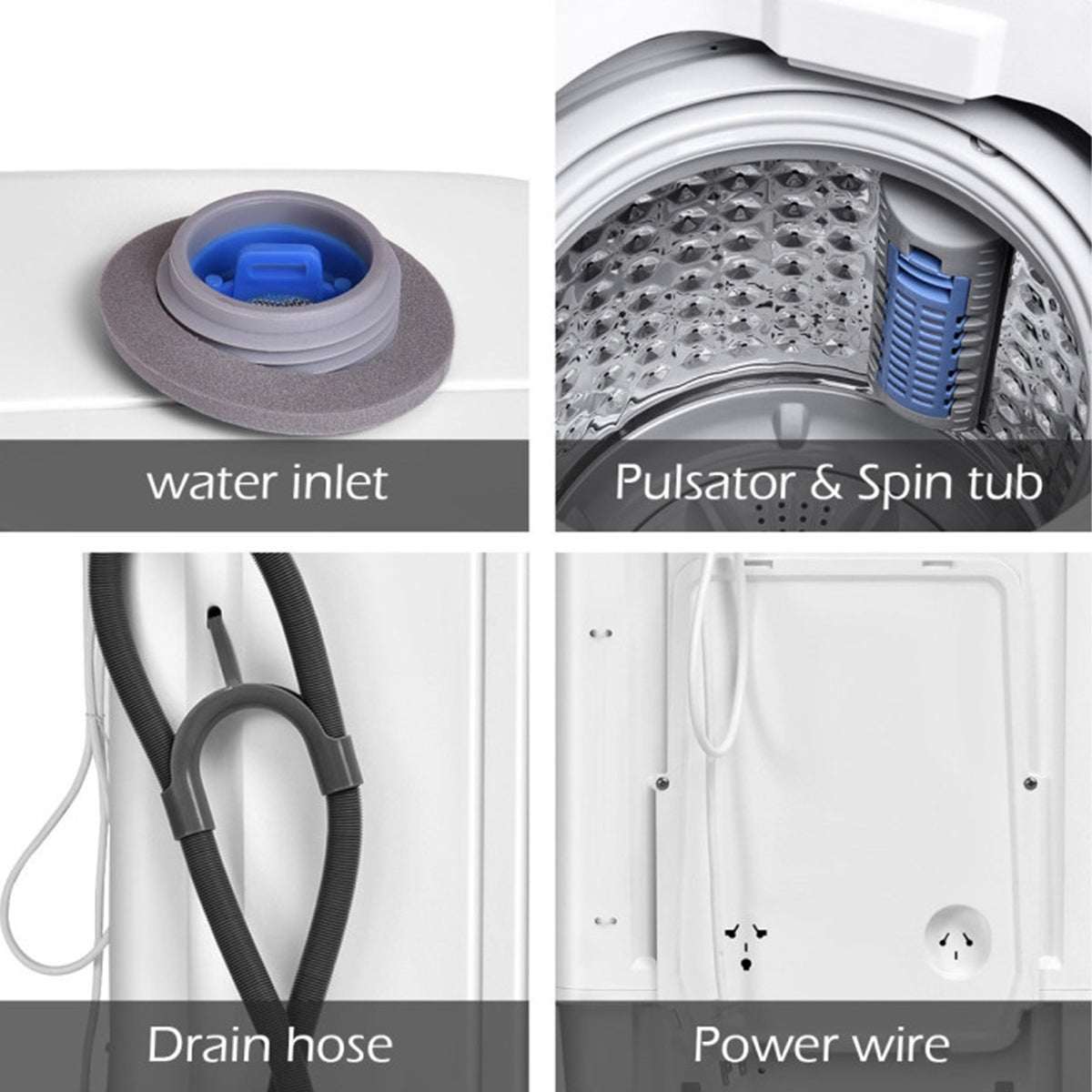 Portable Automatic Washing Machine with Drain Pump