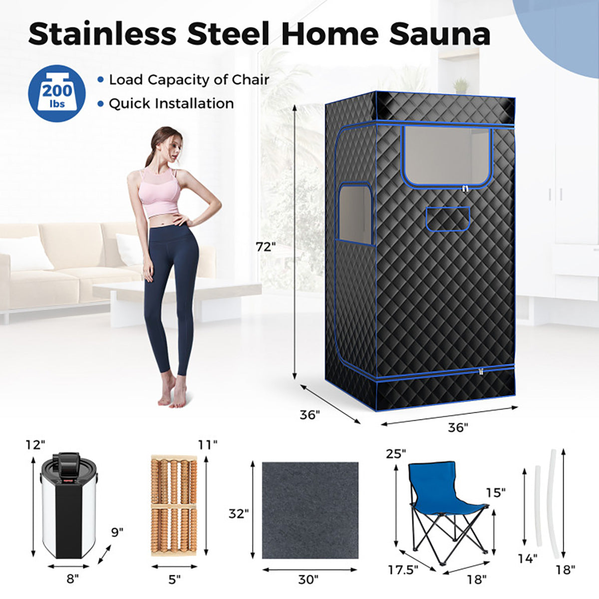 Portable Full Body Steam Sauna