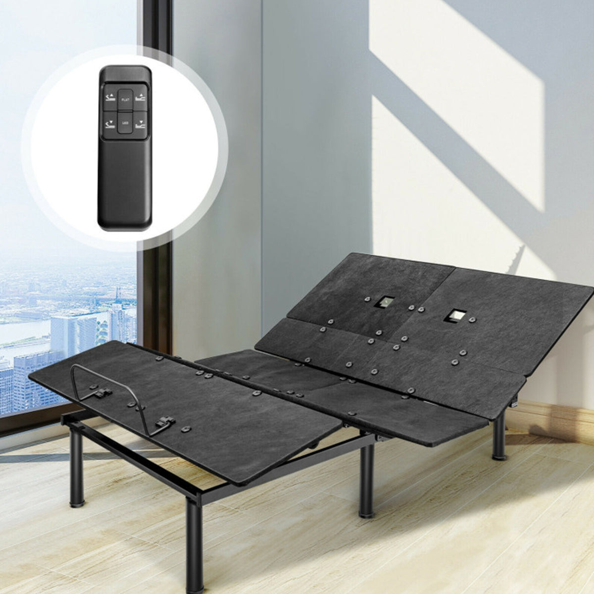 Adjustable Bed Base Frame with Head and Foot Incline