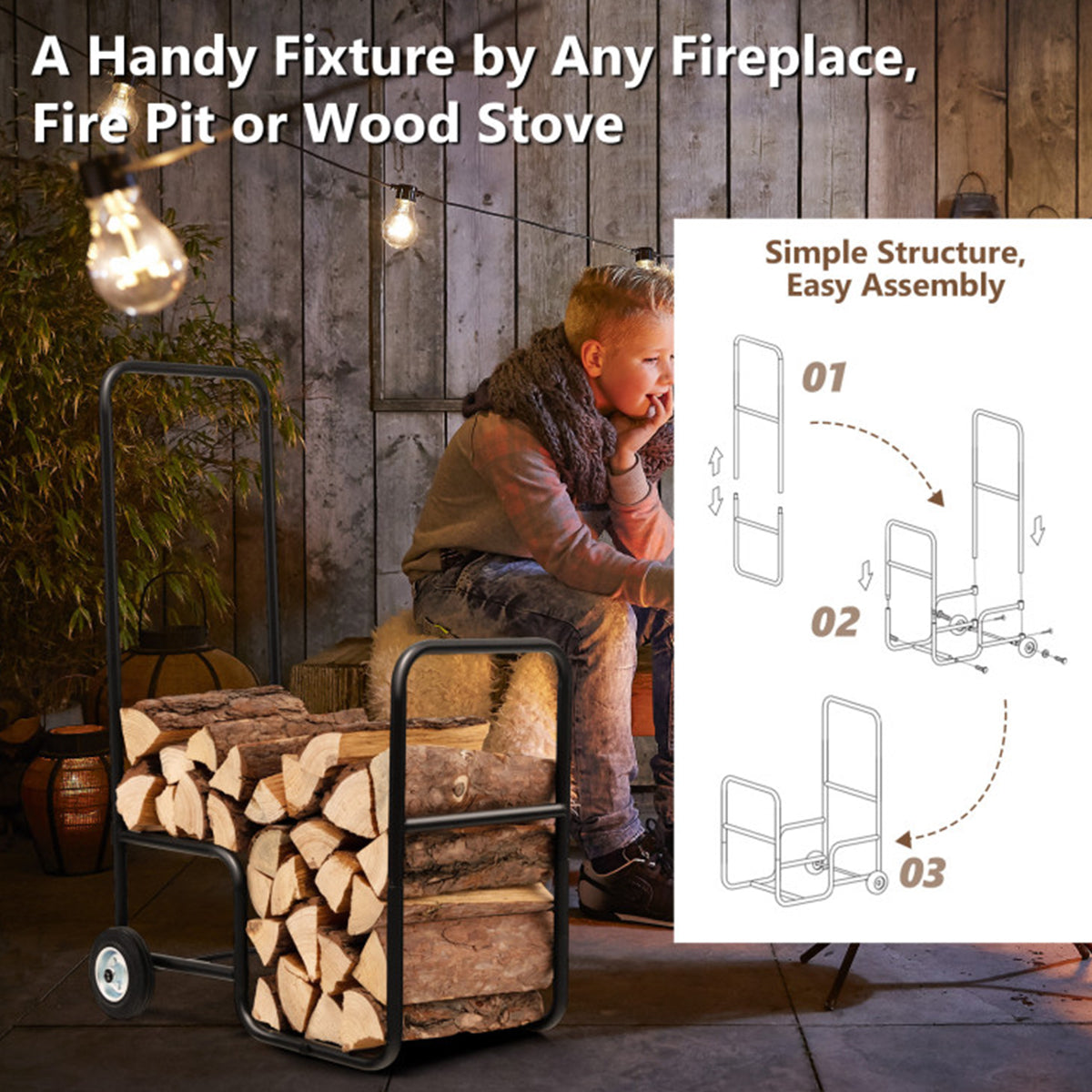 Firewood Log Cart Carrier