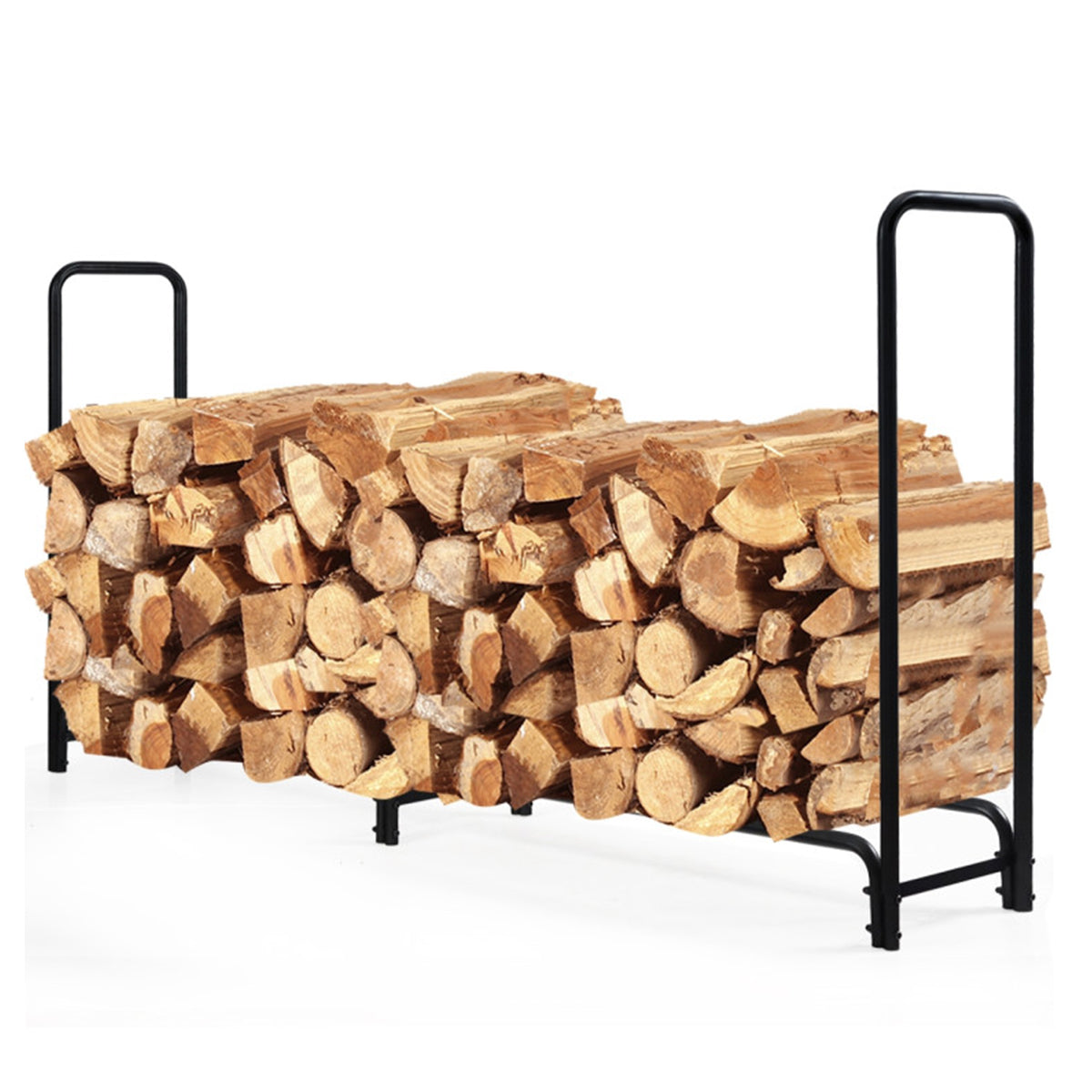 8' Outdoor Steel Firewood Log Rack
