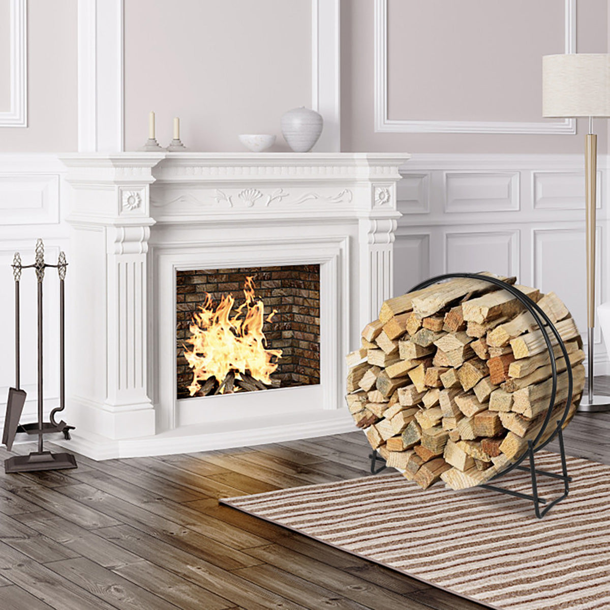 40'' Log Hoop Firewood Storage Rack
