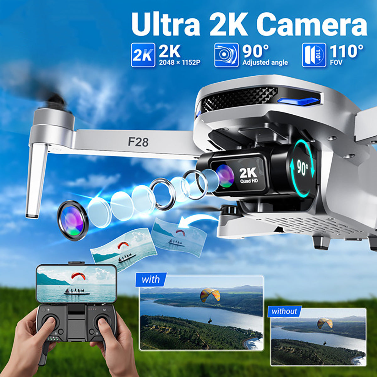 Foldable Drone with 2K FHD Camera