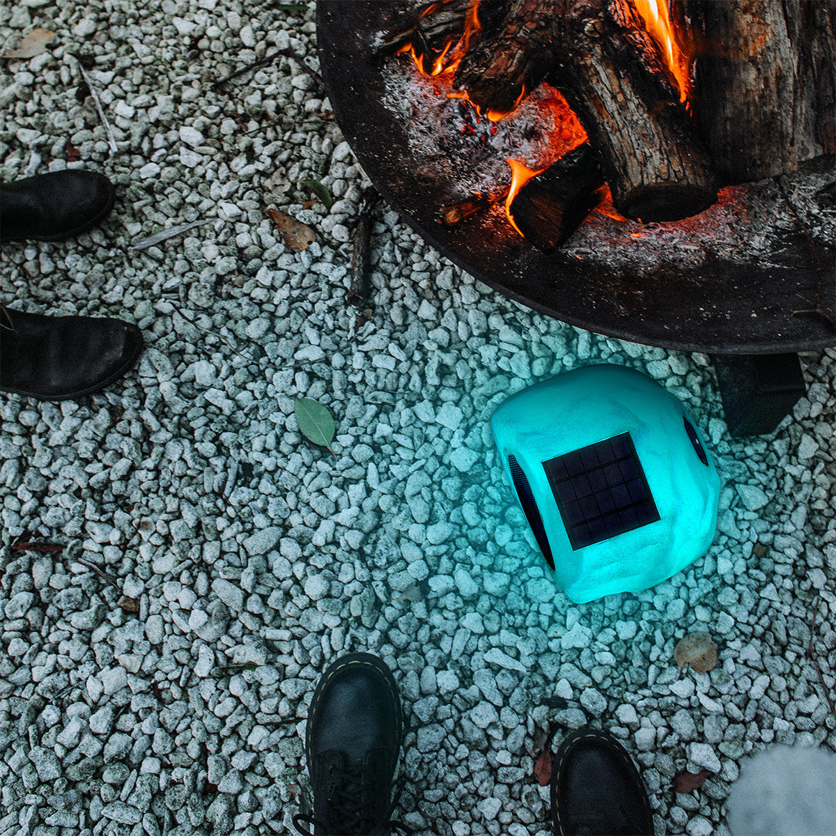 Solar Powered Bluetooth Rock Speaker with Multilink