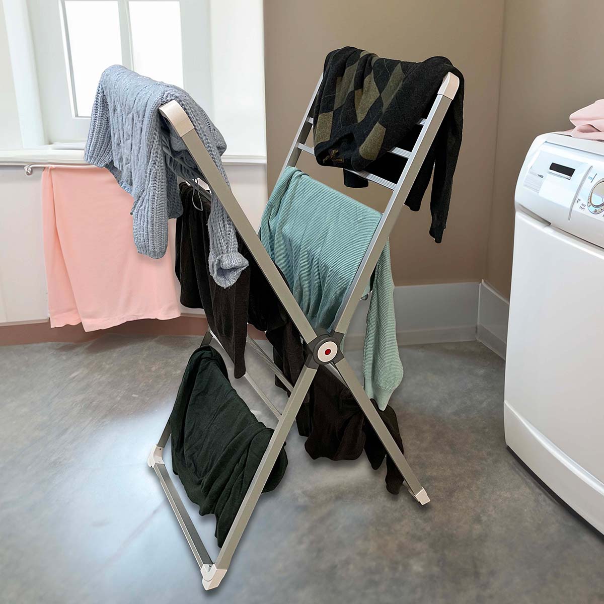 Scissor Style Heated Drying Rack