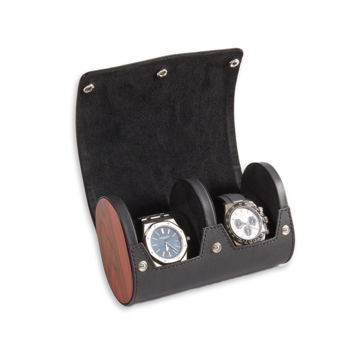 Two Watch Leather Travel Case