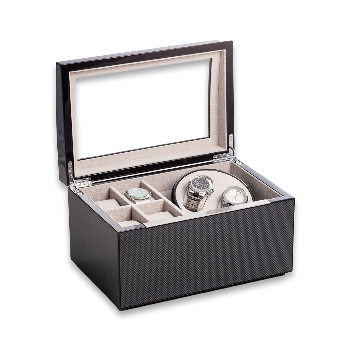2 Watch Winder with Storage for 4 Watches