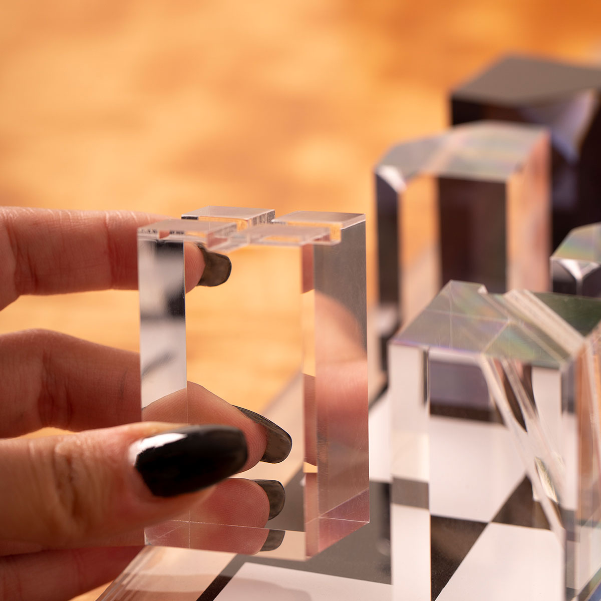 Modern Lucite Chess Set