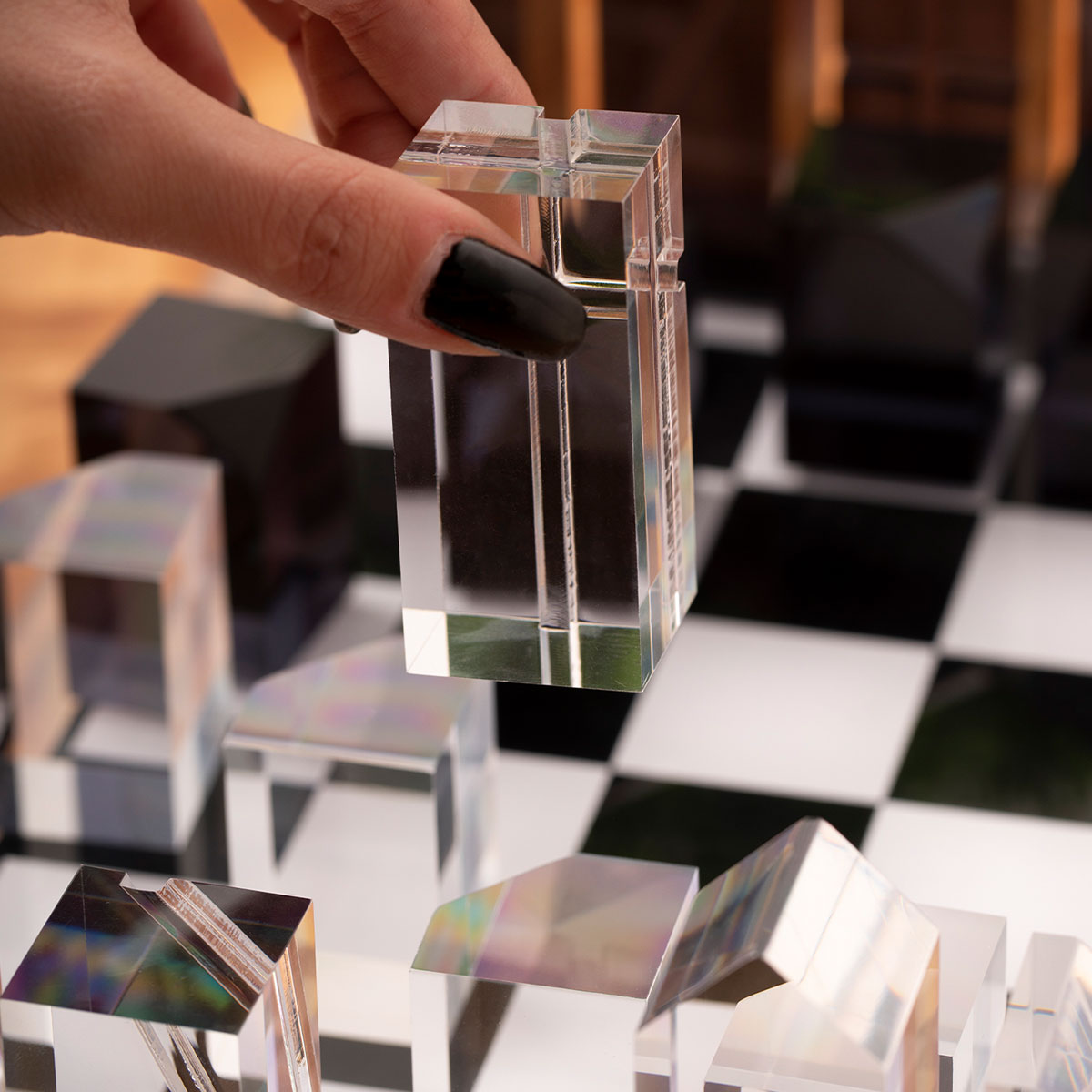 Modern Lucite Chess Set