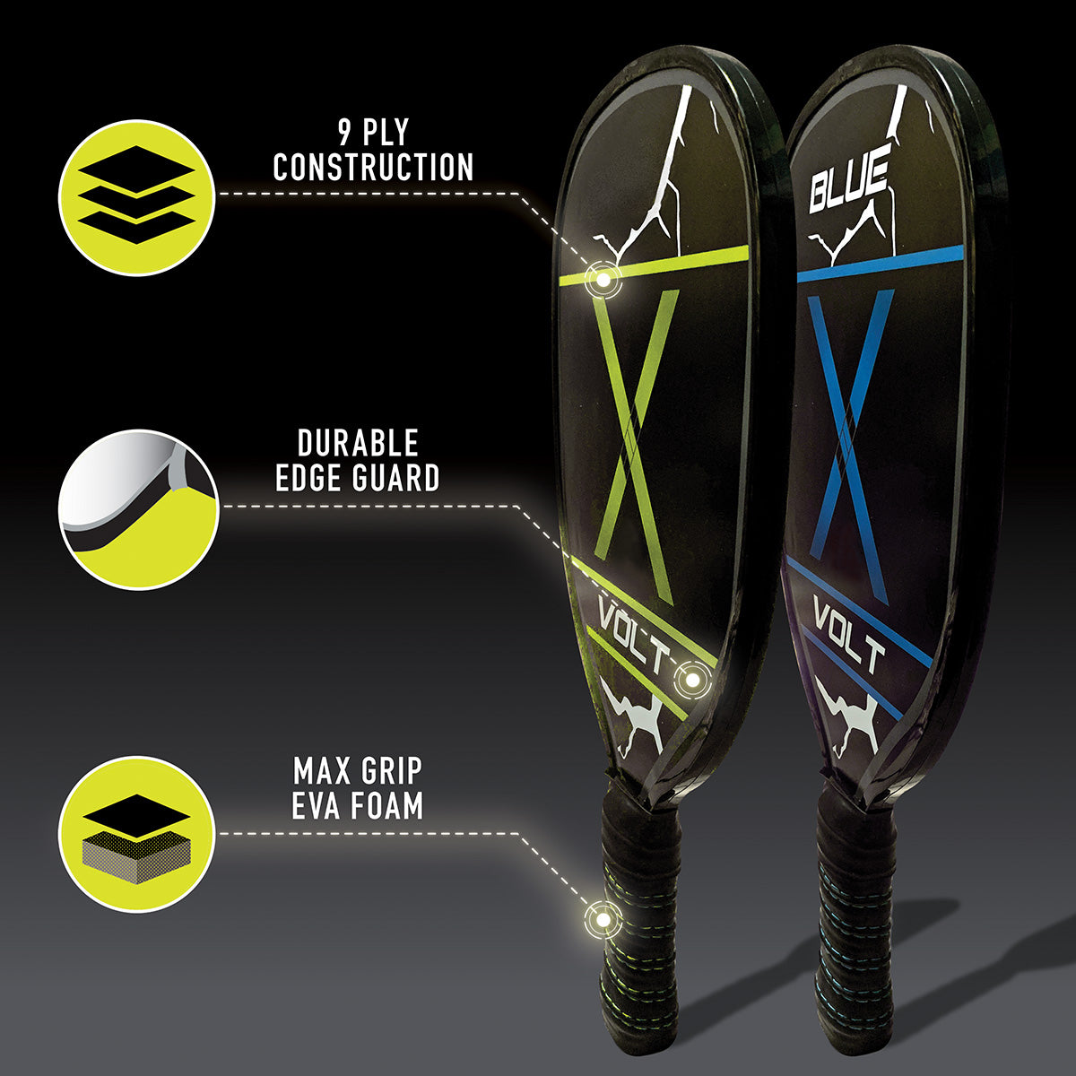 2 Player Wooden Pickleball Paddle Set