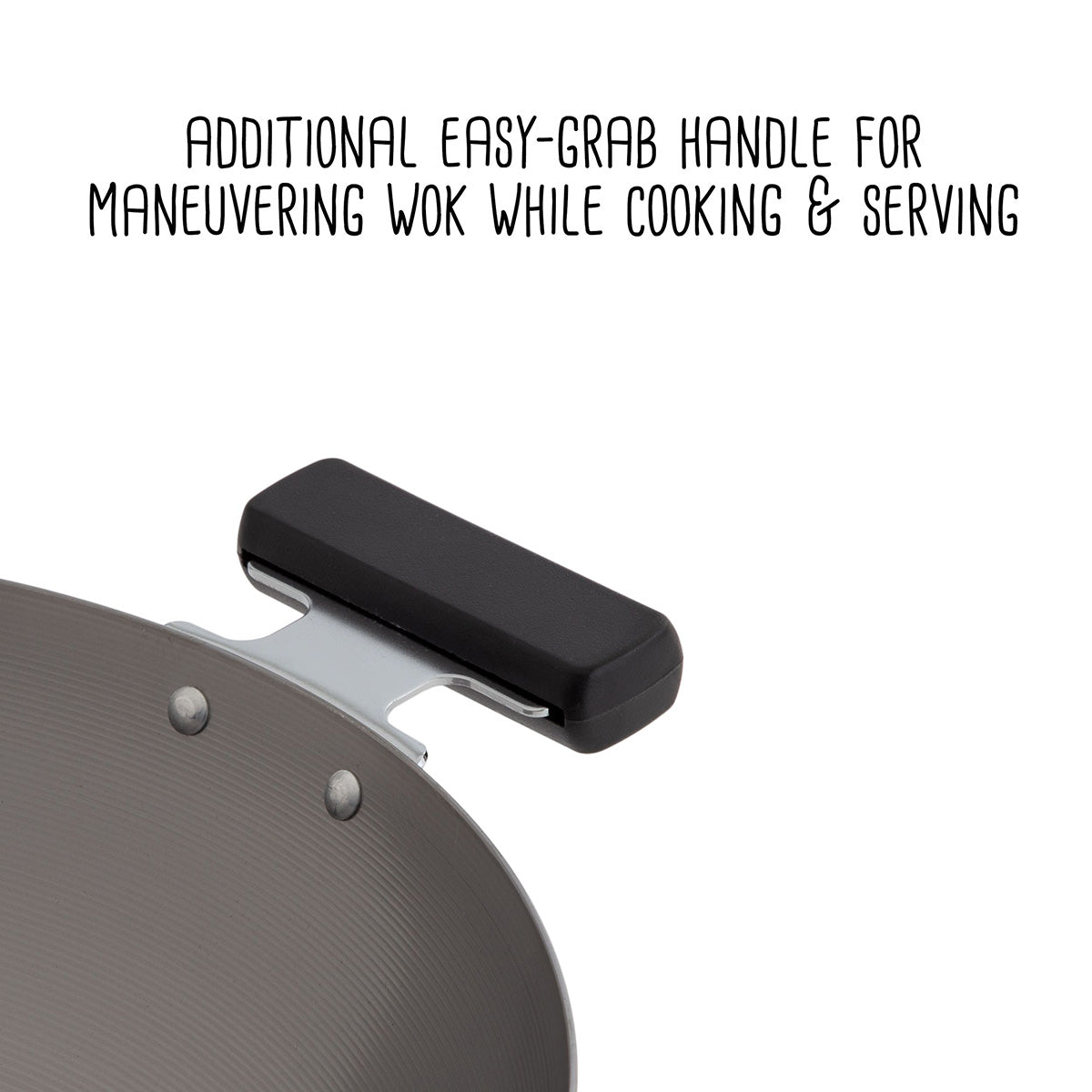 Professional 14-inch Carbon Steel Flat Bottom Wok