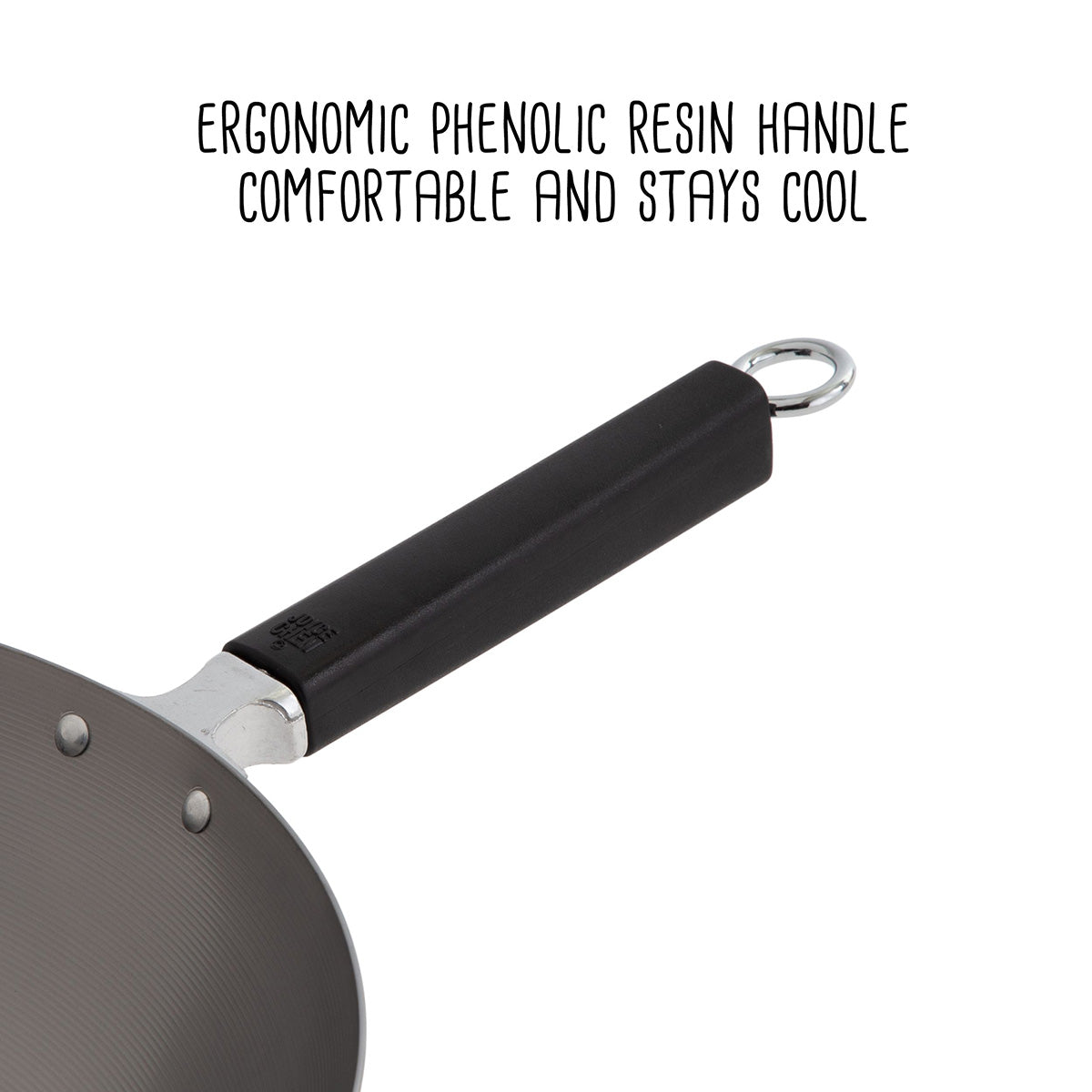 Professional 14-inch Carbon Steel Flat Bottom Wok