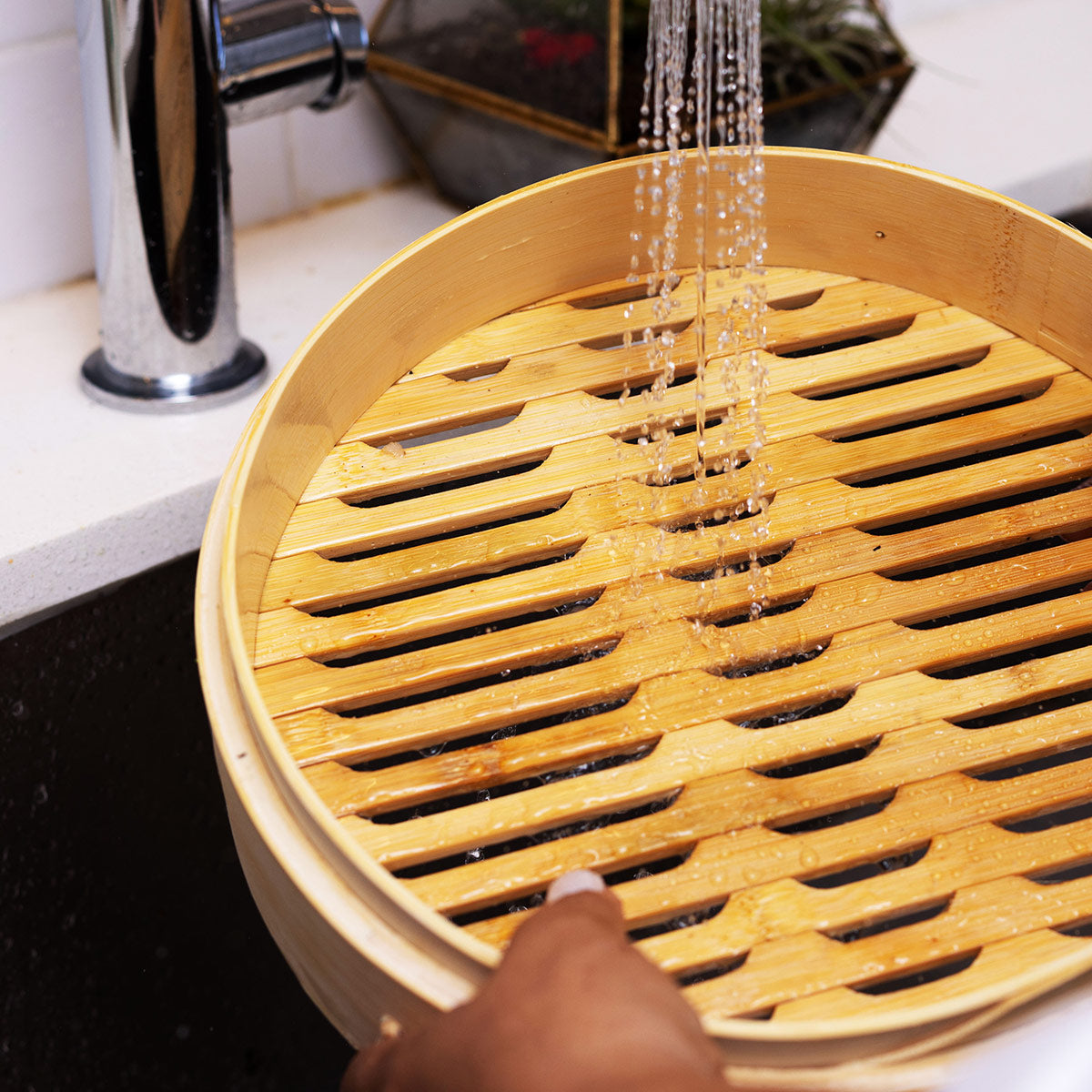 12'' 2-Tier Bamboo Steamer Baskets