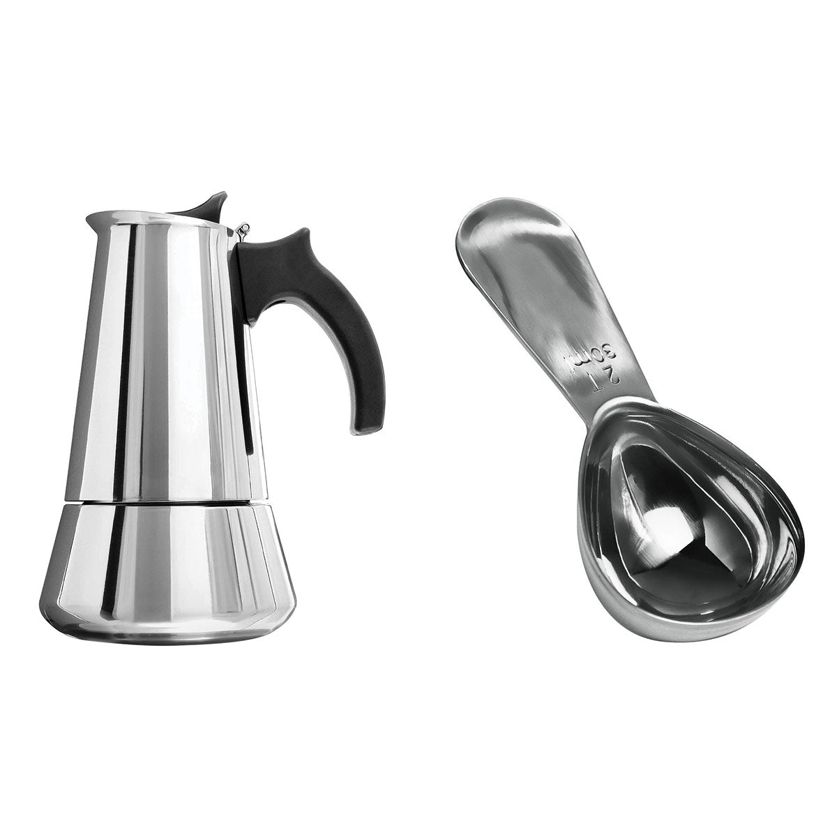 500 mL Stainless Steel Espresso Maker and Spoon Set