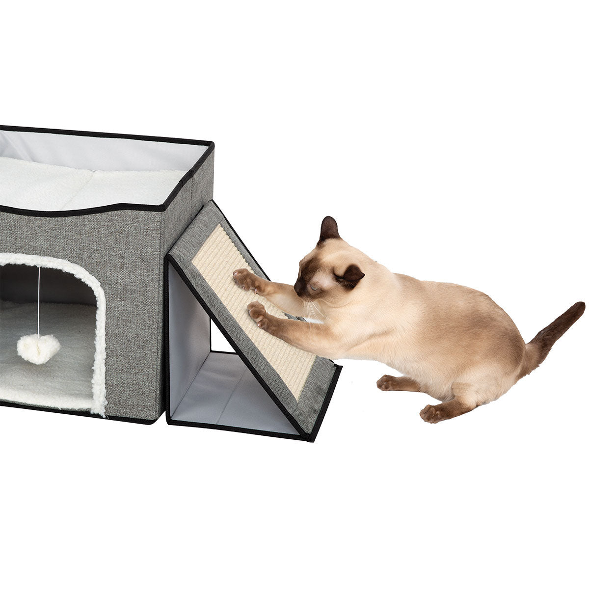 Fold and Store Cat Condo with Play Center