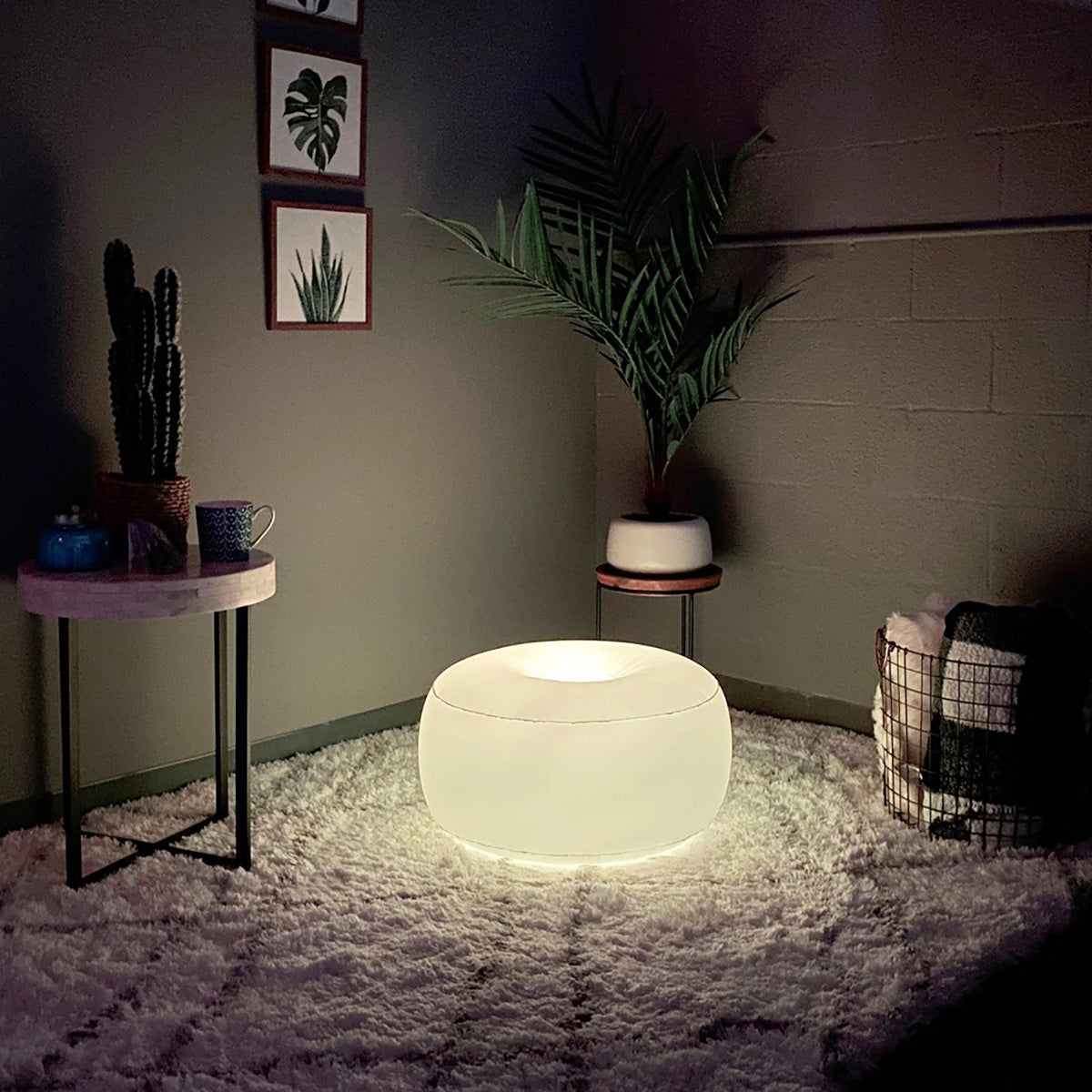 LED Lounge Light Inflatable Pouf