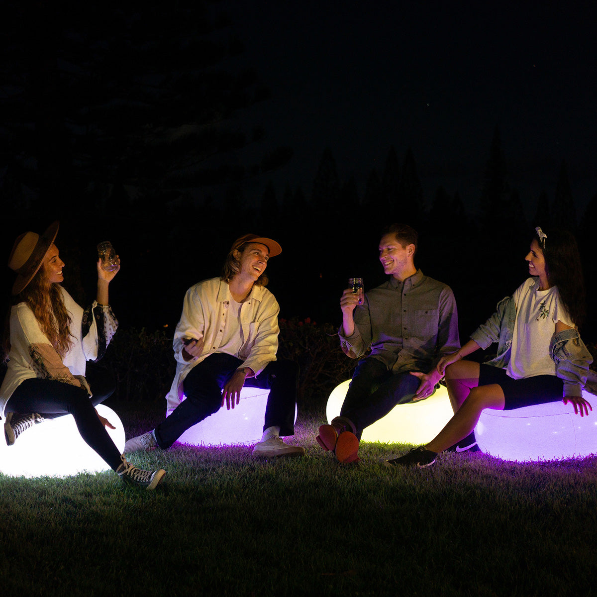 LED Lounge Light Inflatable Pouf