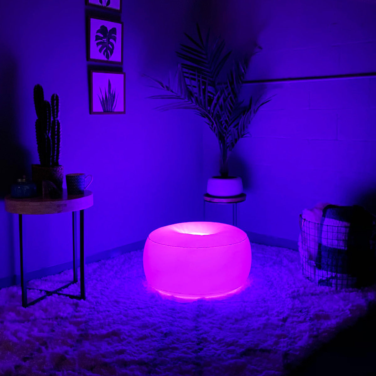 LED Lounge Light Inflatable Pouf
