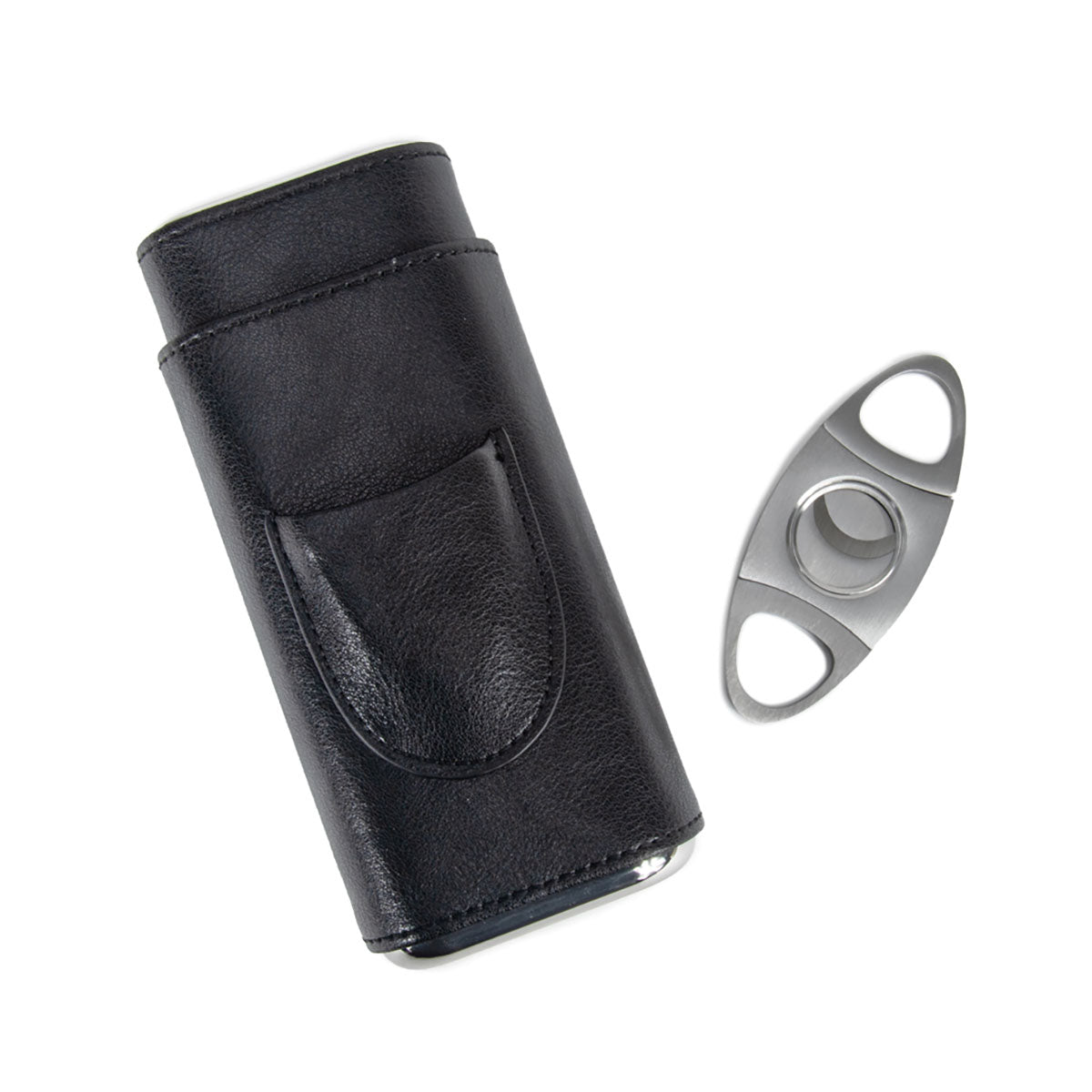 Brouk & Co Ashton 3 Cigar Leather Case with Cutter