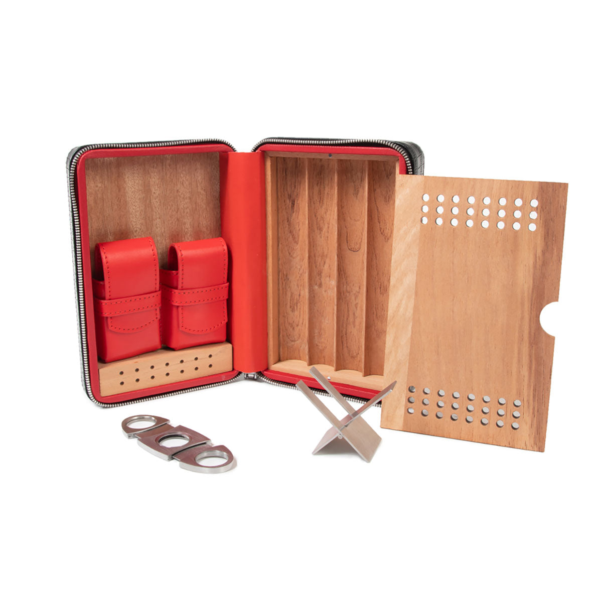 Brouk & Co Devon Croc Cigar Travel Case