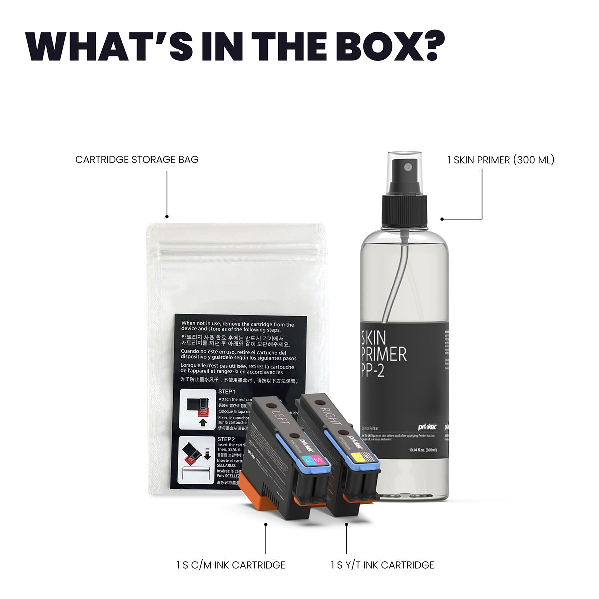 Ink Cartridge Kit for Deluxe Portable Tattoo Printer