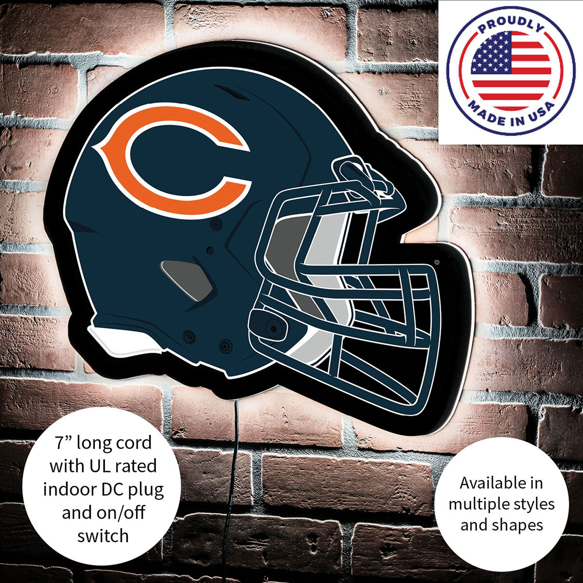 NFL Backlit Helmet Wall Sign