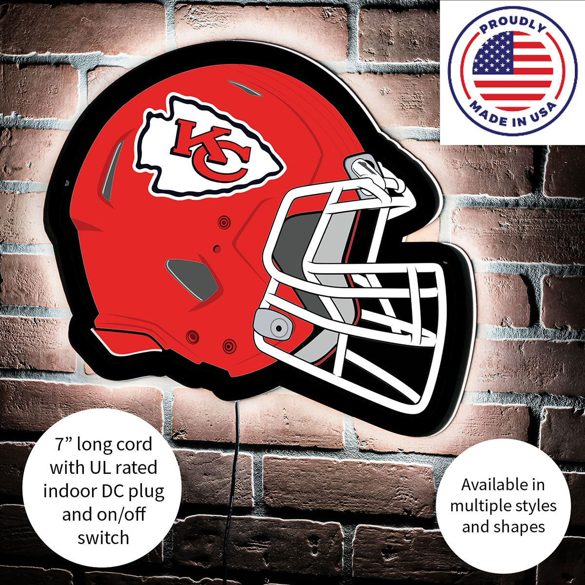 NFL Backlit Helmet Wall Sign