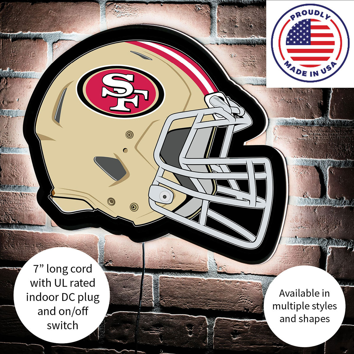 NFL Backlit Helmet Wall Sign