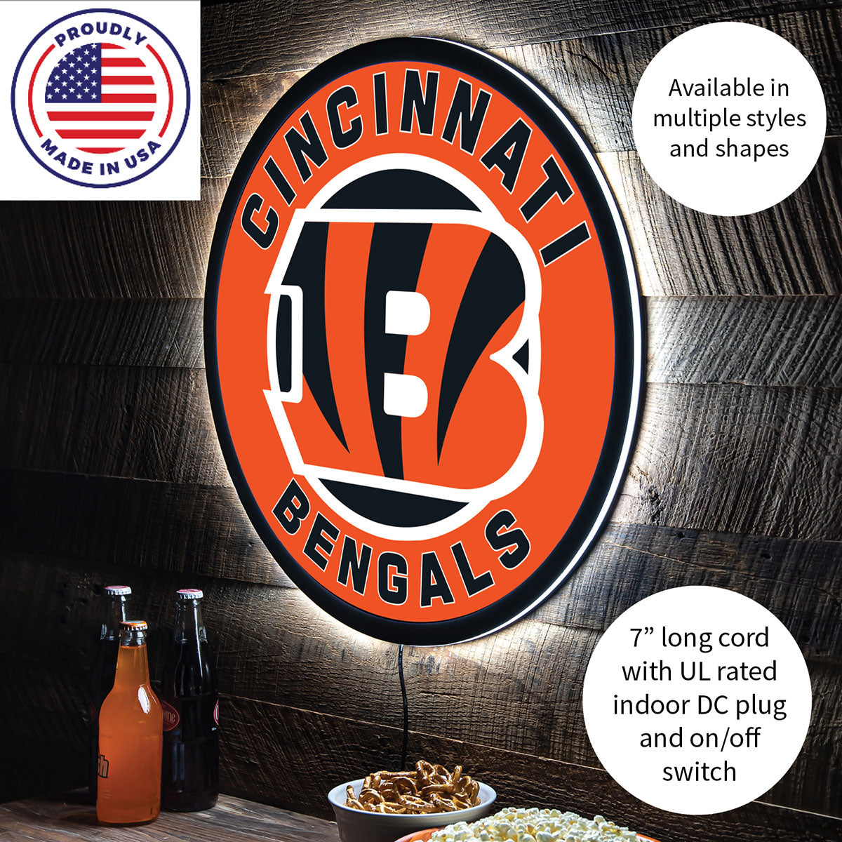 NFL Backlit Full Edge Round Wall Sign