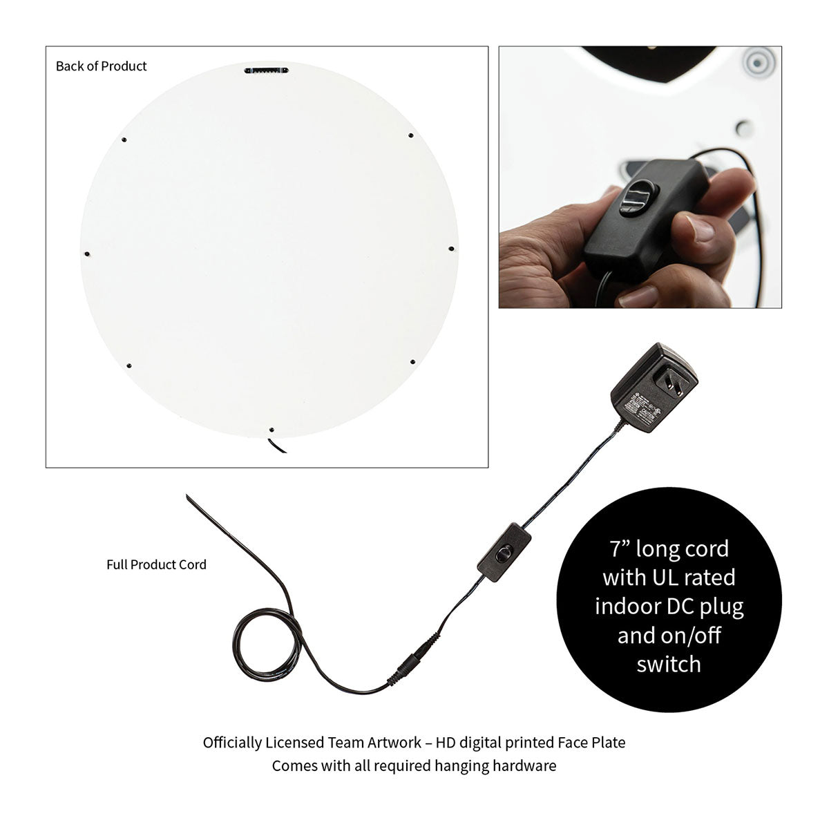 NFL Backlit Full Edge Round Wall Sign
