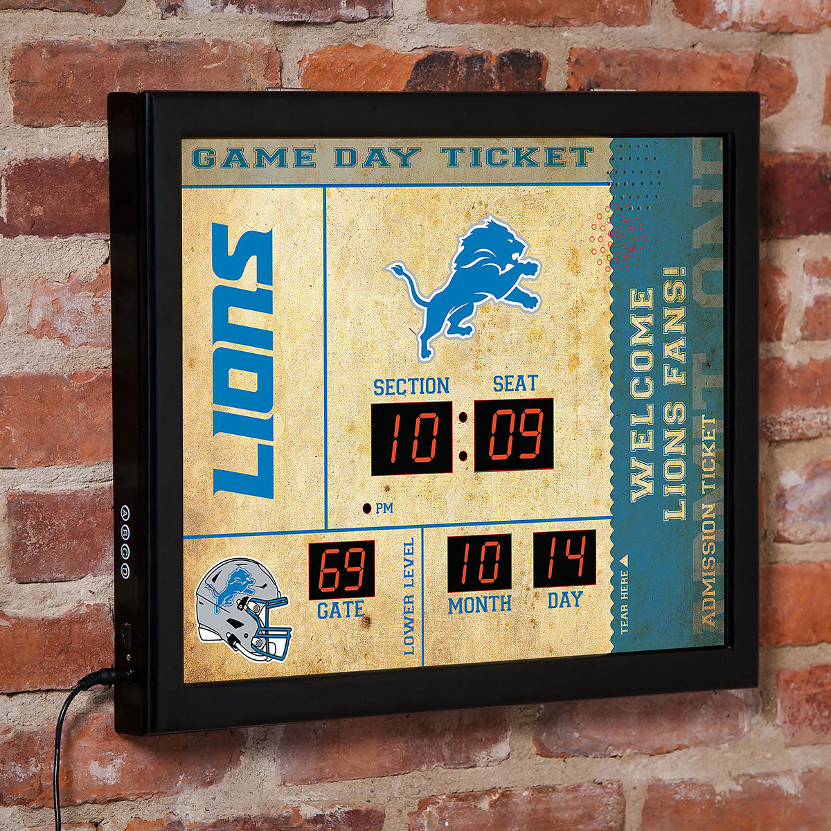 NFL Gameday Ticket Wall Clock and Speaker