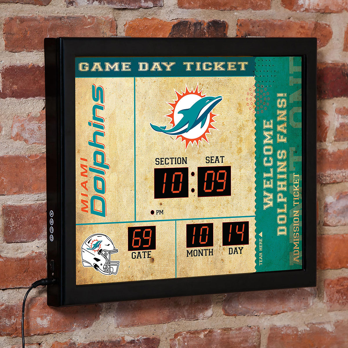 NFL Gameday Ticket Wall Clock and Speaker