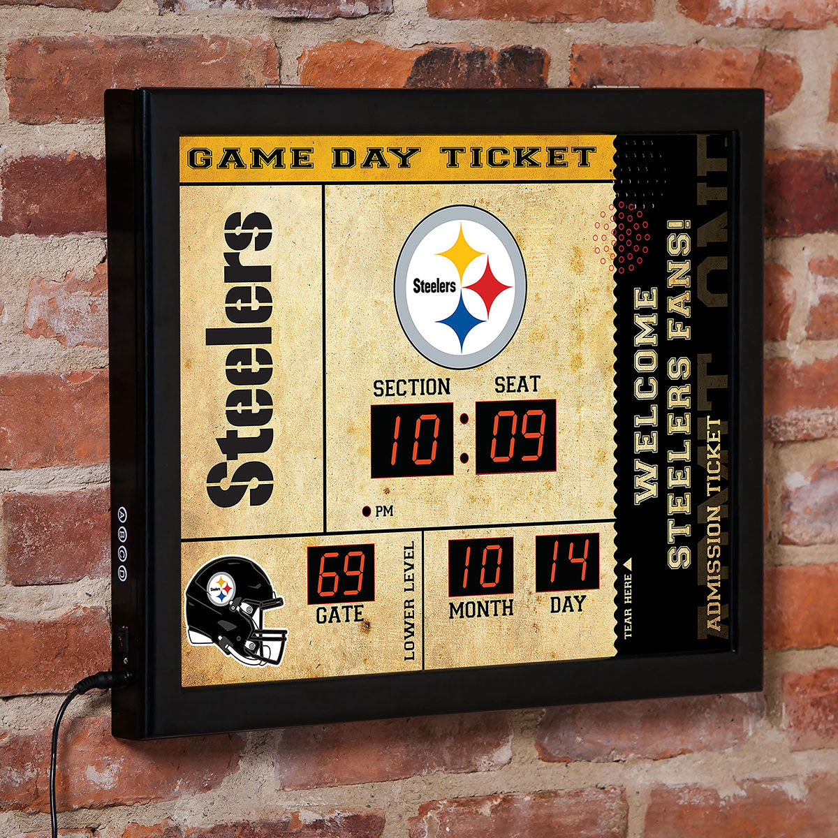 NFL Gameday Ticket Wall Clock and Speaker