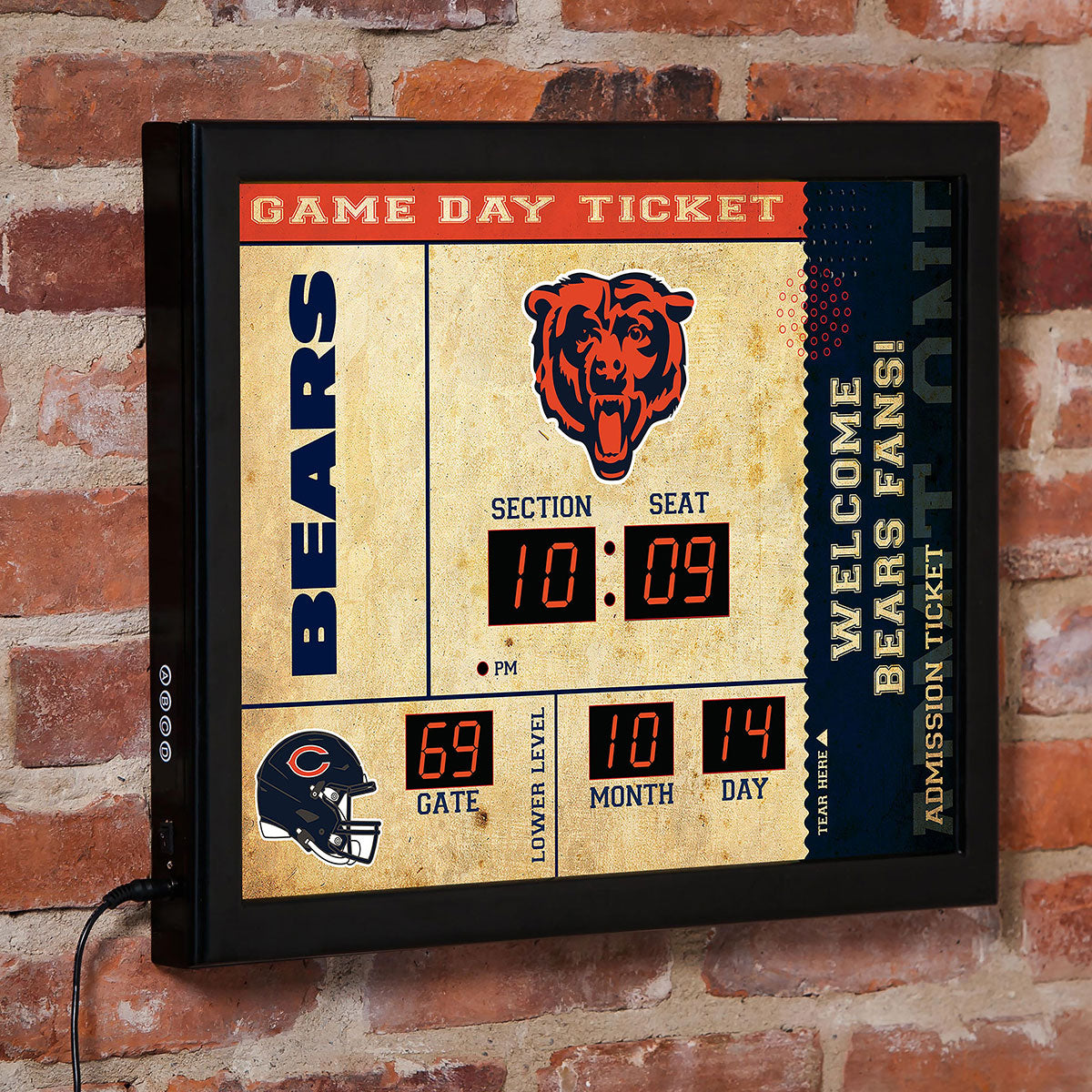 NFL Gameday Ticket Wall Clock and Speaker