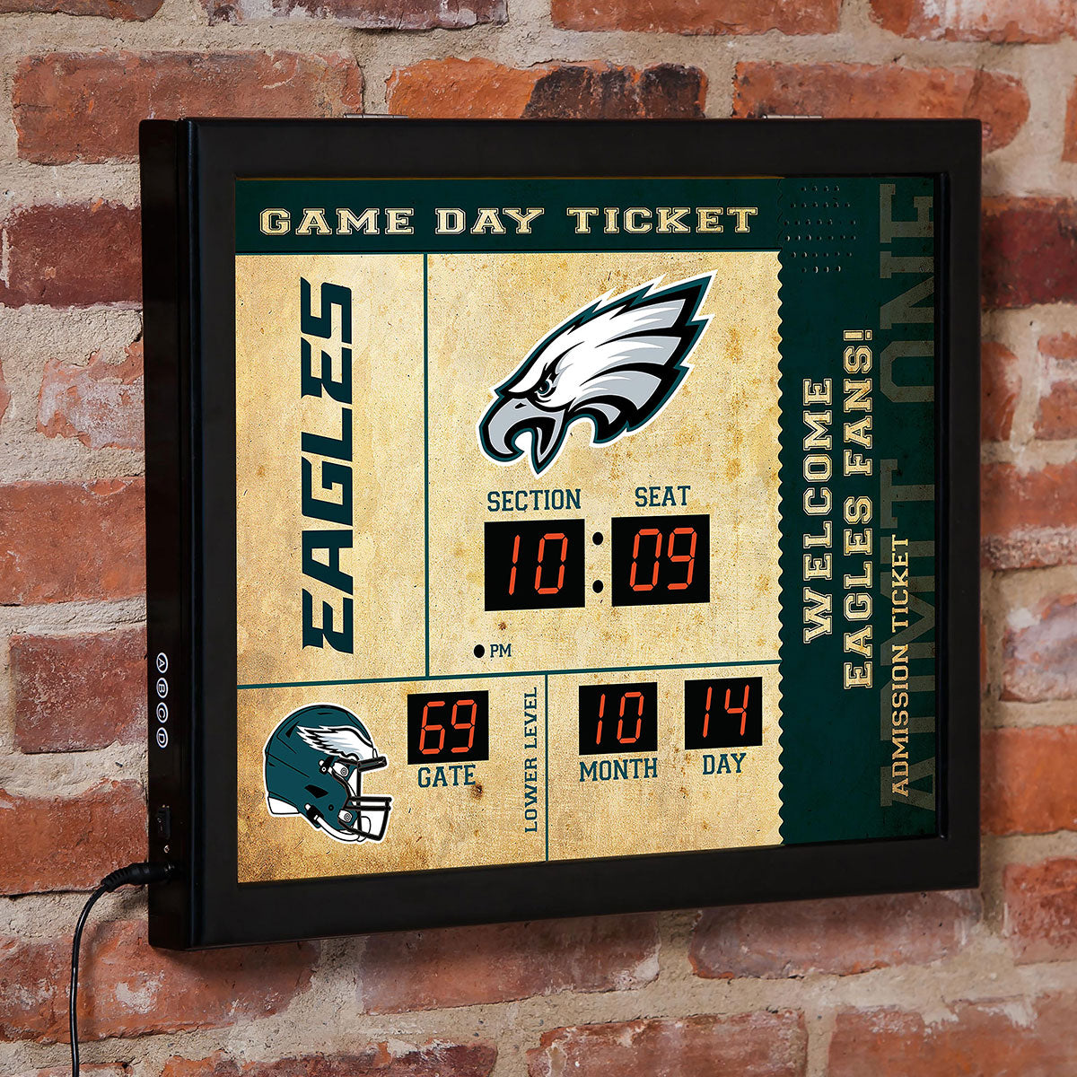 NFL Gameday Ticket Wall Clock and Speaker