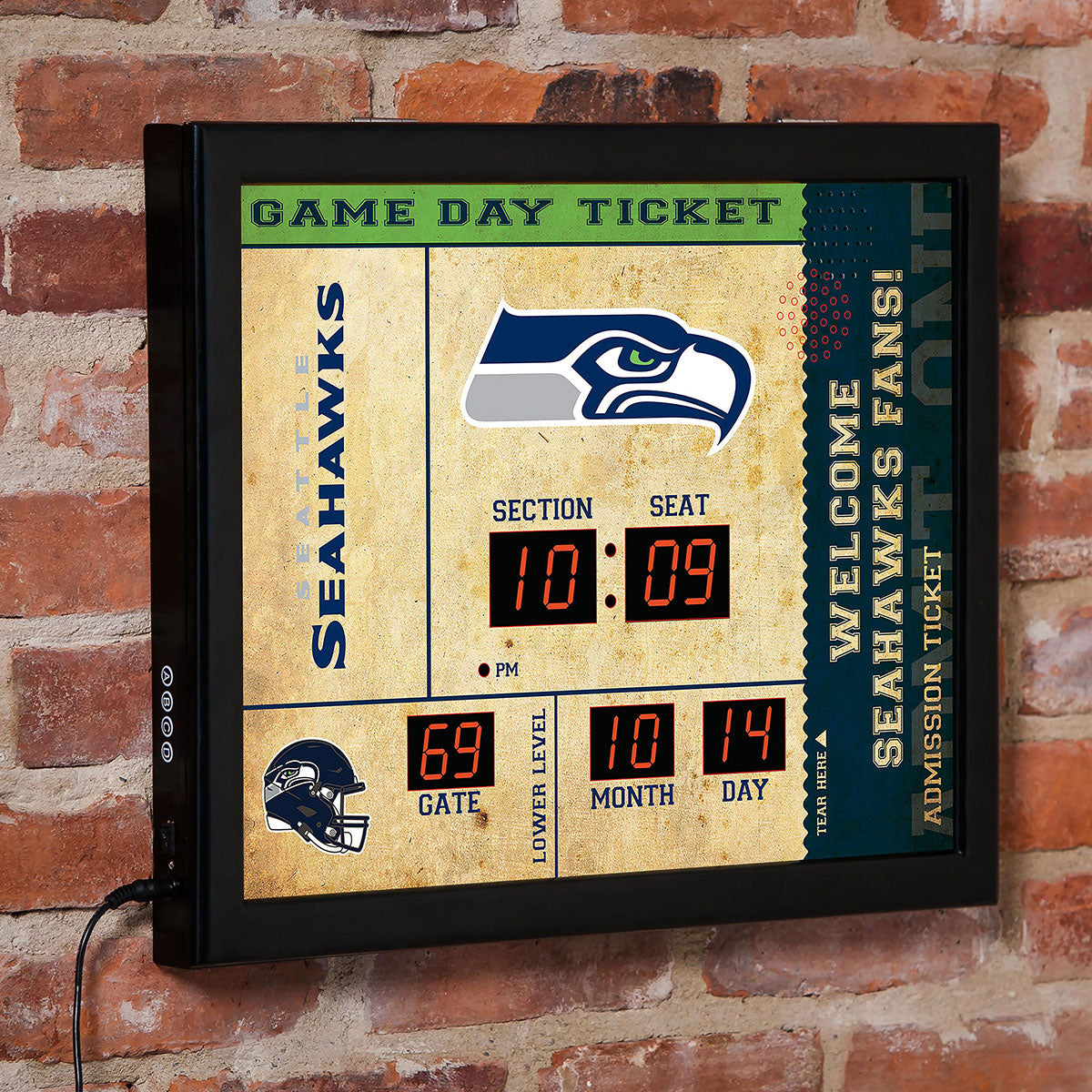NFL Gameday Ticket Wall Clock and Speaker