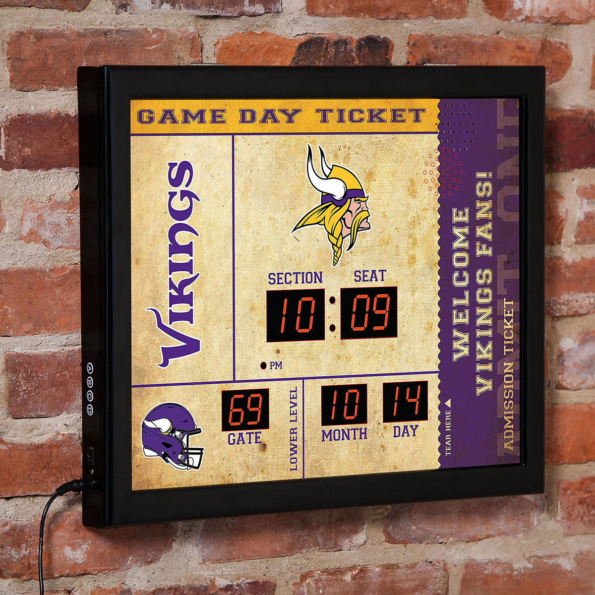 NFL Gameday Ticket Wall Clock and Speaker