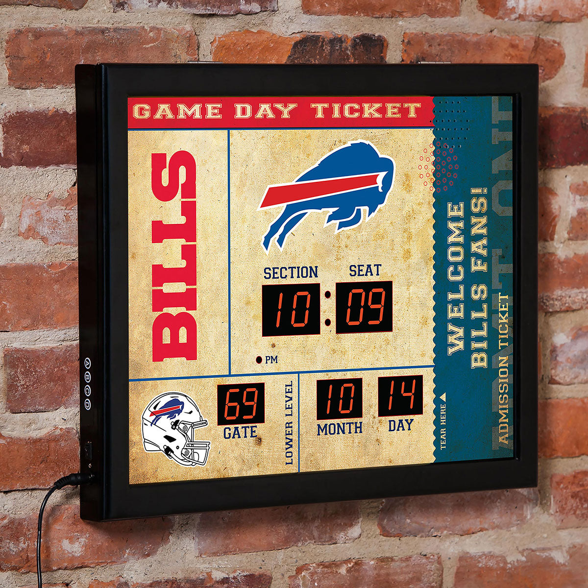 NFL Gameday Ticket Wall Clock and Speaker