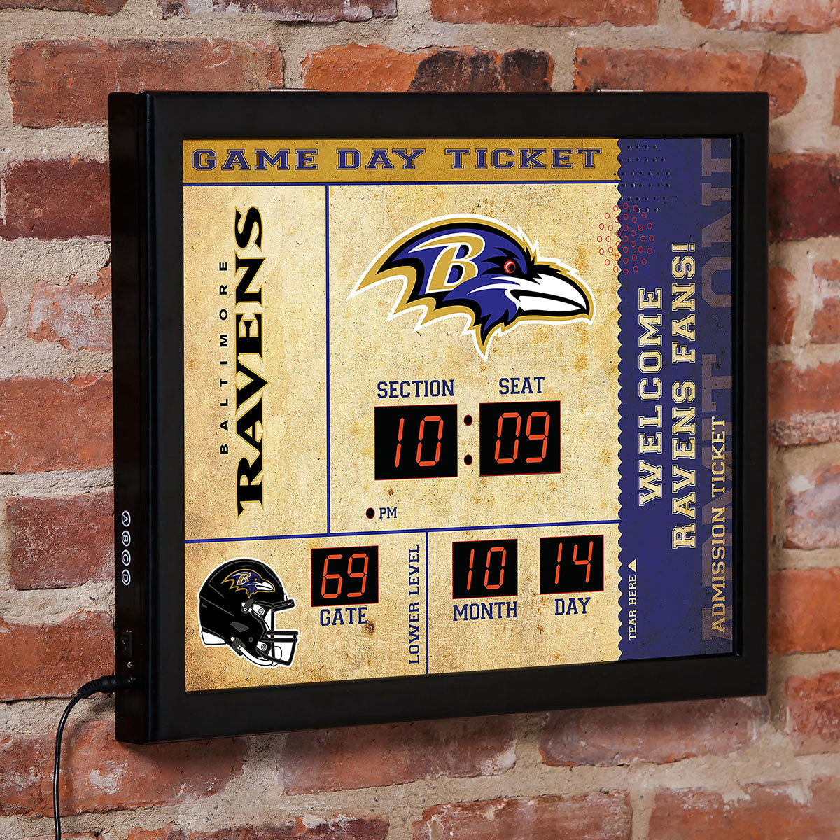 NFL Gameday Ticket Wall Clock and Speaker