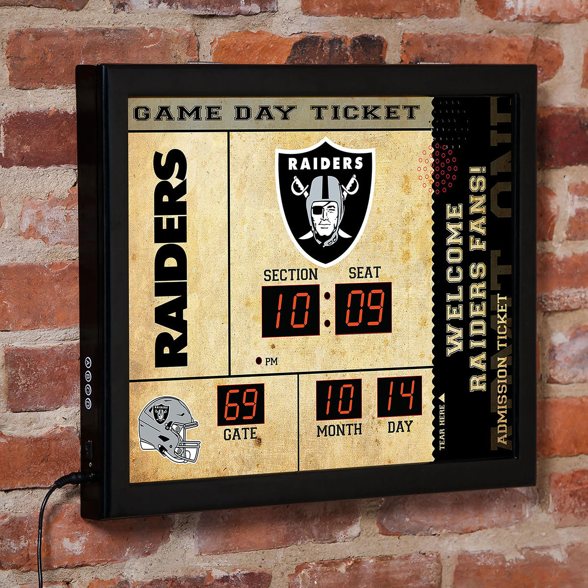 NFL Gameday Ticket Wall Clock and Speaker