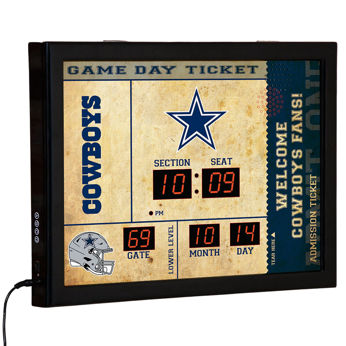 NFL Gameday Ticket Wall Clock and Speaker